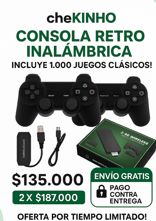 Consola Retro Gamer 4K + 2 Controles + 1.000 Juegos
